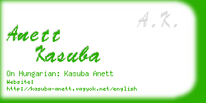 anett kasuba business card